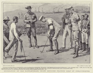 Recreation on Old Battlefields, Staff Officers playing Golf at Johannesburg